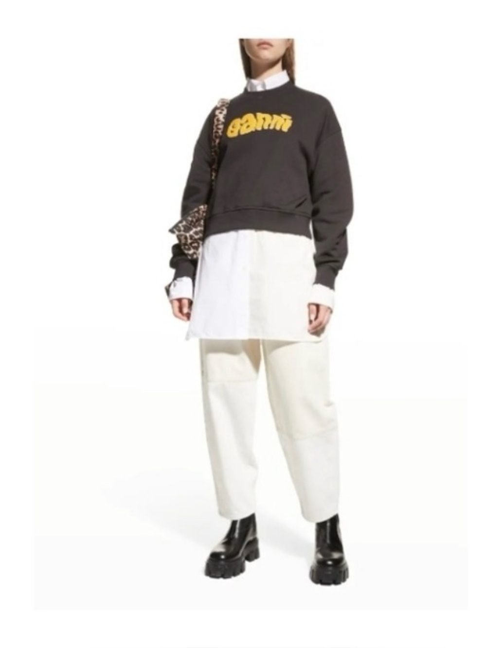Ganni Isoli Logo Sweatshirt sz Medium